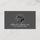 Elegant Zwart Lotus Bloem Beauty Salon & SPA Visitekaartje (Voorkant)