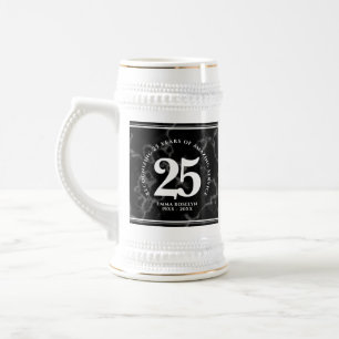 Elegant zwart marmer 25 jaar werkjubileum bierpul