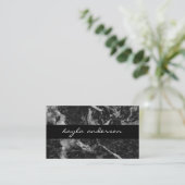 Elegant zwart marmer Abstract Professional Visitekaartje (Staand voorkant)
