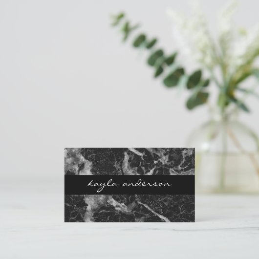 Elegant zwart marmer Abstract Professional Visitekaartje (Staand voorkant)