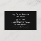 Elegant zwart marmer Abstract Professional Visitekaartje (Achterkant)