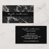 Elegant zwart marmer Abstract Professional Visitekaartje (Voorkant / Achterkant)
