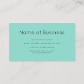 Elegant zwart marmer en goud eenvoudige munt groen visitekaartje (Achterkant)