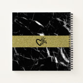 Elegant zwart marmer en goud notitieboek (Achterkant)