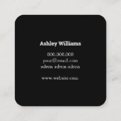 Elegant zwart marmer en goud vierkante visitekaartje (Achterkant)