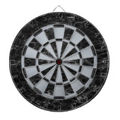 Elegant Zwart Marmer Faux Zilver Metallic Classic Dartbord (Voorkant)