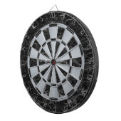 Elegant Zwart Marmer Faux Zilver Metallic Classic Dartbord (Voorkant Rechts)