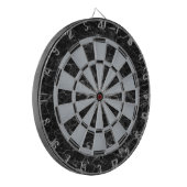 Elegant Zwart Marmer Faux Zilver Metallic Classic Dartbord (Voorkant Links)