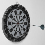 Elegant Zwart Marmer Faux Zilver Metallic Classic Dartbord<br><div class="desc">Een klassiek dartboard ontwerp met afwisselend zwart marmer en faux zilver folie driehoeken.</div>