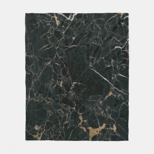 Elegant zwart marmer: getextureerde achtergrond fleece deken (Voorkant)