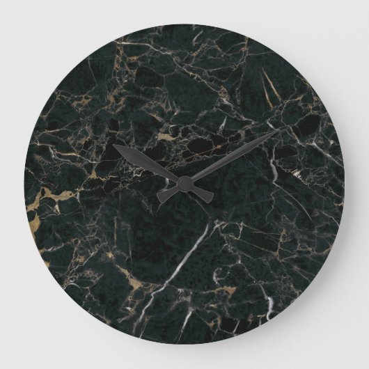 Elegant zwart marmer: getextureerde achtergrond grote klok (Voorkant)