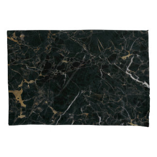 Elegant zwart marmer: getextureerde achtergrond kussensloop