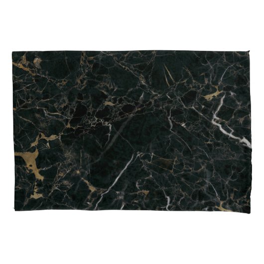 Elegant zwart marmer: getextureerde achtergrond kussensloop (Voorkant)