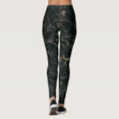 Elegant zwart marmer: getextureerde achtergrond leggings (Achterkant)