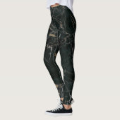 Elegant zwart marmer: getextureerde achtergrond leggings (Links)