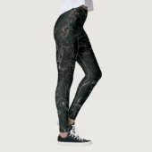 Elegant zwart marmer: getextureerde achtergrond leggings (Rechts)