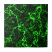 Elegant zwart marmer met fosfor groene aderen tegeltje (Voorkant)