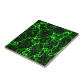 Elegant zwart marmer met fosfor groene aderen tegeltje (Zijkant)