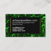 Elegant zwart marmer met fosfor groene aderen visitekaartje (Achterkant)