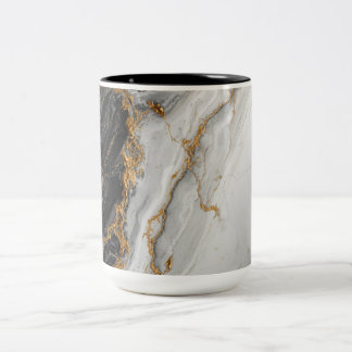 Elegant zwart marmer met goud textuur tweekleurige koffiemok