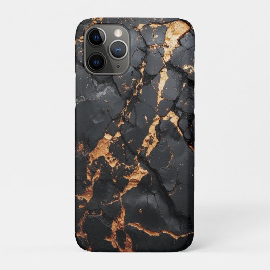 Elegant zwart marmer met gouden aders moderne kuns Case-Mate iPhone case (Achterkant)