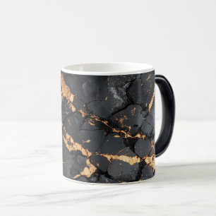 Elegant zwart marmer met gouden aders moderne kuns magische mok
