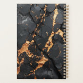 Elegant zwart marmer met gouden aders moderne kuns planner (Achterkant)