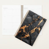 Elegant zwart marmer met gouden aders moderne kuns planner (Display)