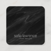 Elegant zwart marmer moderne professionele ontwerp vierkante visitekaartje (Voorkant)