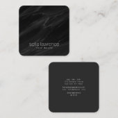 Elegant zwart marmer moderne professionele ontwerp vierkante visitekaartje (Voorkant / Achterkant)