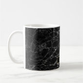 Elegant zwart marmer print met naam koffiemok (Links)