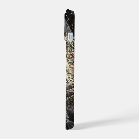 Elegant Zwart Marmer Vrouw profiel iPhone 15 Case (Linkerkant)