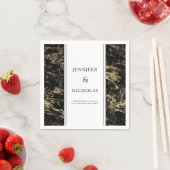 Elegant zwart marmeren bruiloft servet (Insitu)