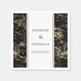 Elegant zwart marmeren bruiloft servet