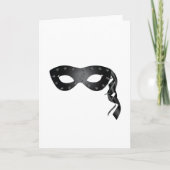 Elegant zwart Masquerade Masker met Bloemenkant Kaart (Voorkant)