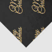 Elegant zwart met goud vrolijk kerstscript tissuepapier (Detail)