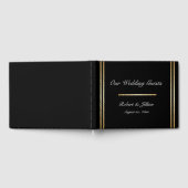 Elegant zwart met gouden bruiloft gastenboek (Volledig)