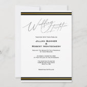 Elegant zwart met gouden bruiloft kaart (Voorkant)