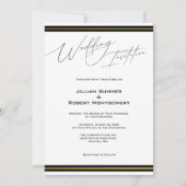 Elegant zwart met gouden bruiloft kaart (Voorkant)