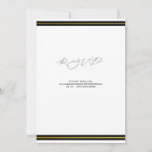 Elegant zwart met gouden bruiloft kaart (Achterkant)