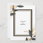 Elegant zwart met gouden bruiloft kaart (Achterkant)