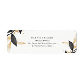 Elegant zwart met gouden bruiloft label (Voorkant)