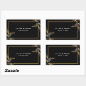 Elegant zwart met gouden bruiloft rechthoekige sticker (Vel)