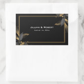 Elegant zwart met gouden bruiloft rechthoekige sticker (Tas)