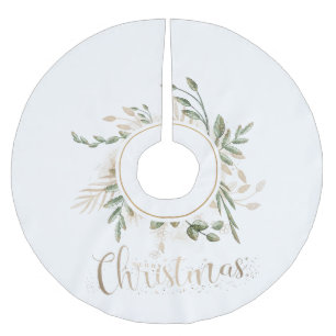 Elegant Zwart met Gouden Merry Christmas Typografi Kerstboom Rok