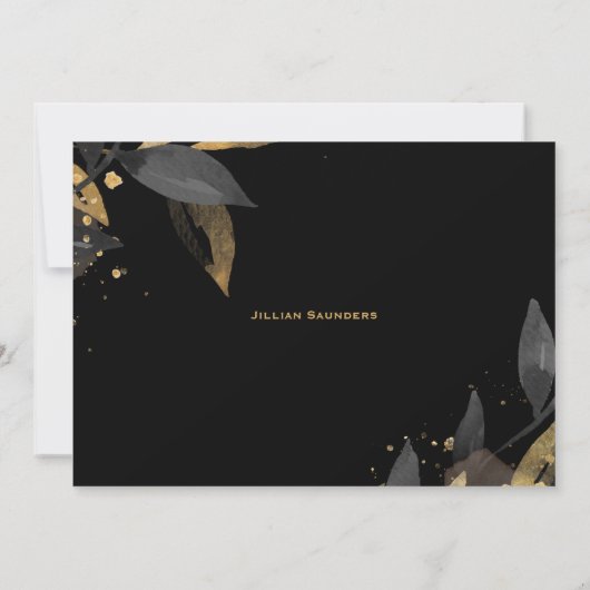 Elegant zwart met gouden Vrijgezellenfeest Kaart (Achterkant)