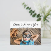 Elegant zwart met Happy Nieuwjaar Briefkaart (Staand voorkant)