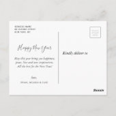 Elegant zwart met Happy Nieuwjaar Briefkaart (Achterkant)