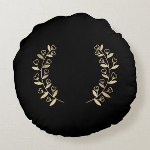 Elegant zwart met namaak gouden afwerking rond kussen