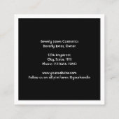 Elegant zwart met wit rand Visitekaartje (Achterkant)